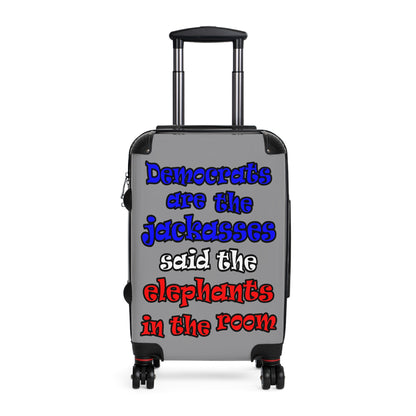 donkeys and elephants - Suitcase (grey)