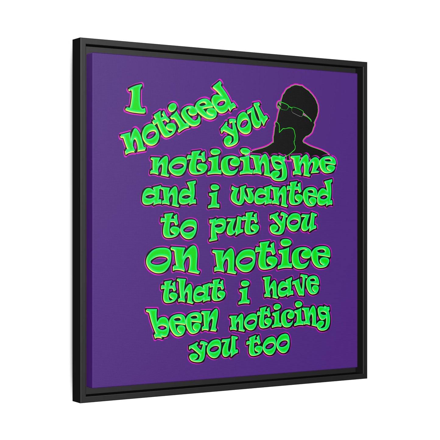 noticed you noticing - framed canvas art (purple)