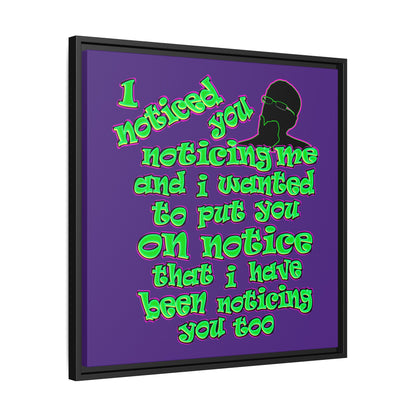 noticed you noticing - framed canvas art (purple)
