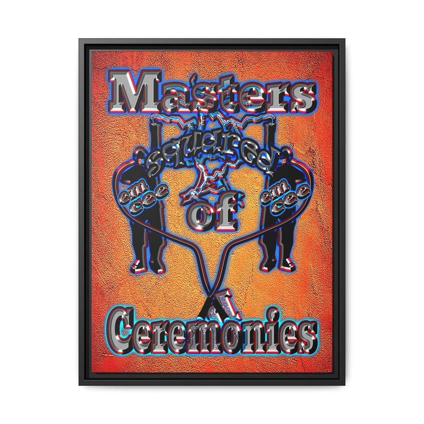 em cee squared - framed canvas art (burnt orange)