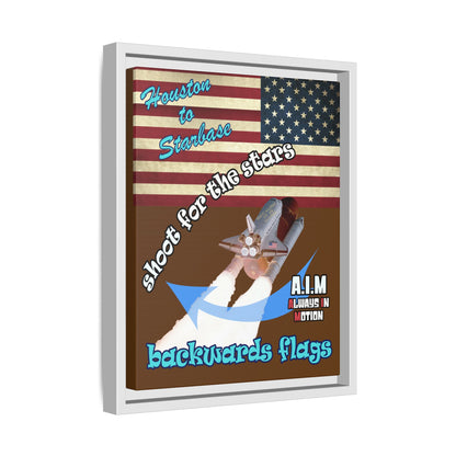 shoot for the stars - framed canvas art (brown)