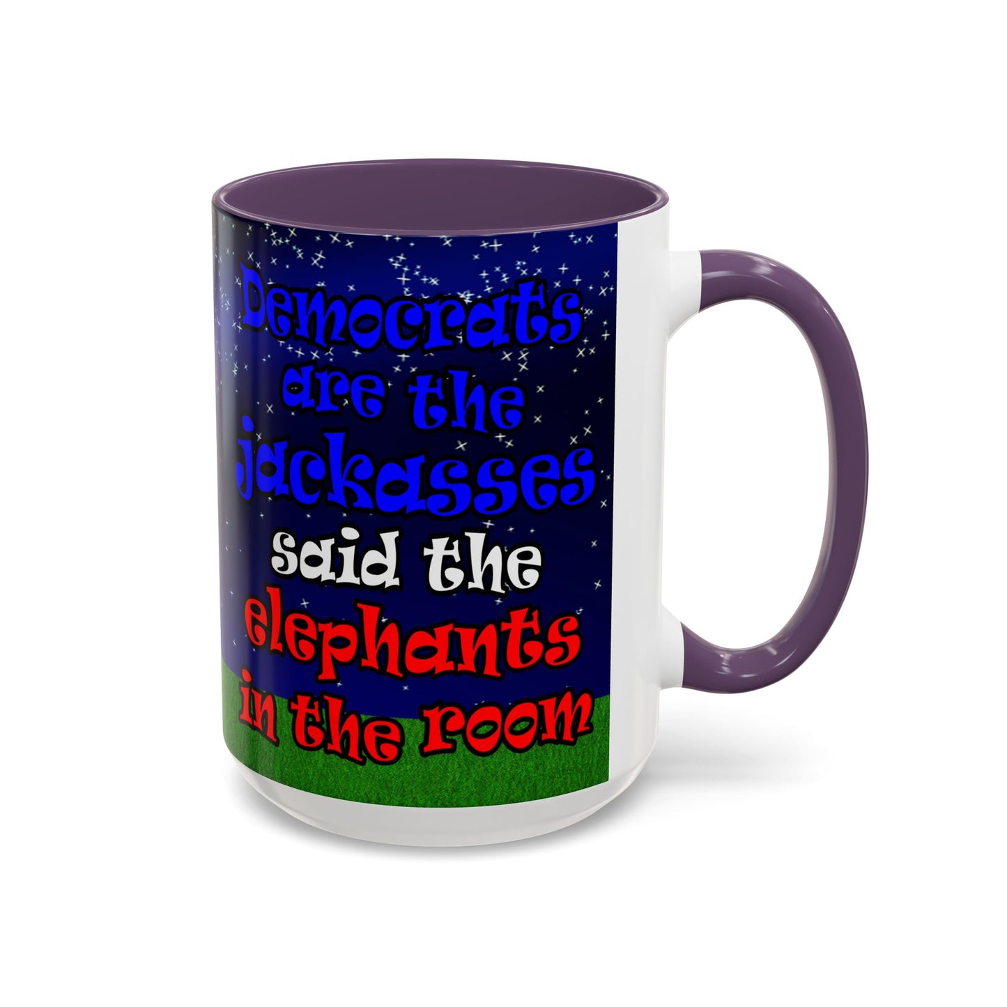 donkeys and elephants - Accent Mug ('snoops' background)