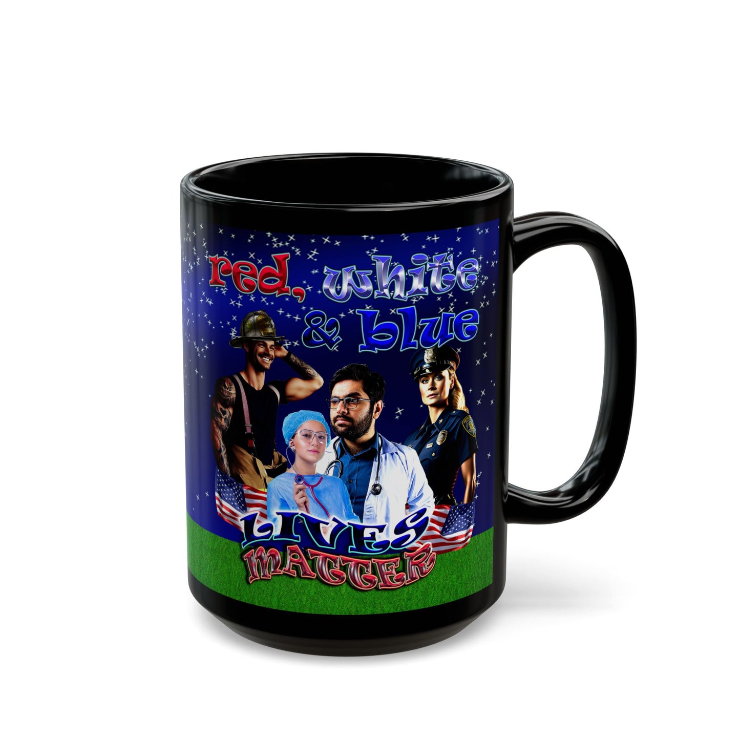 rw&b lives matter - Black Mug ('snoops' background)