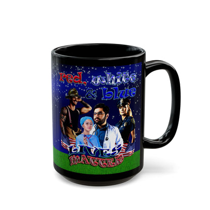 rw&b lives matter - Black Mug ('snoops' background)