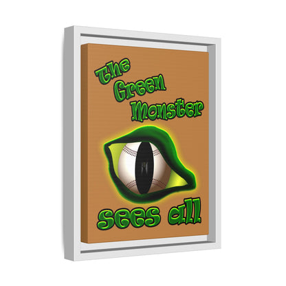 green monster - framed canvas art (light brown)