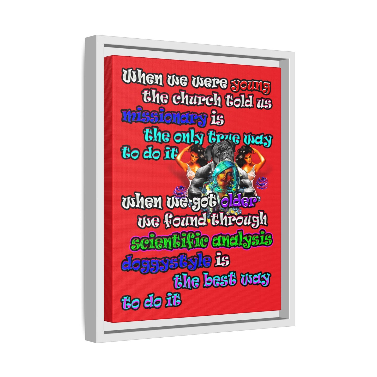 doggystyle - framed canvas art (red)