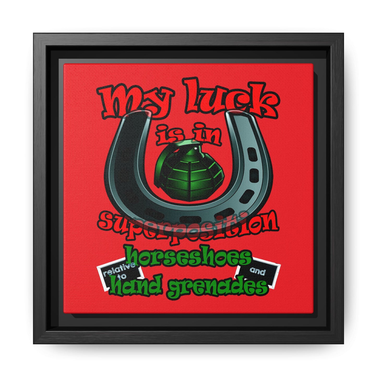 my luck - framed canvas art (red)