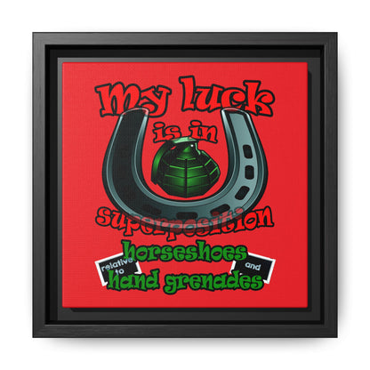 my luck - framed canvas art (red)