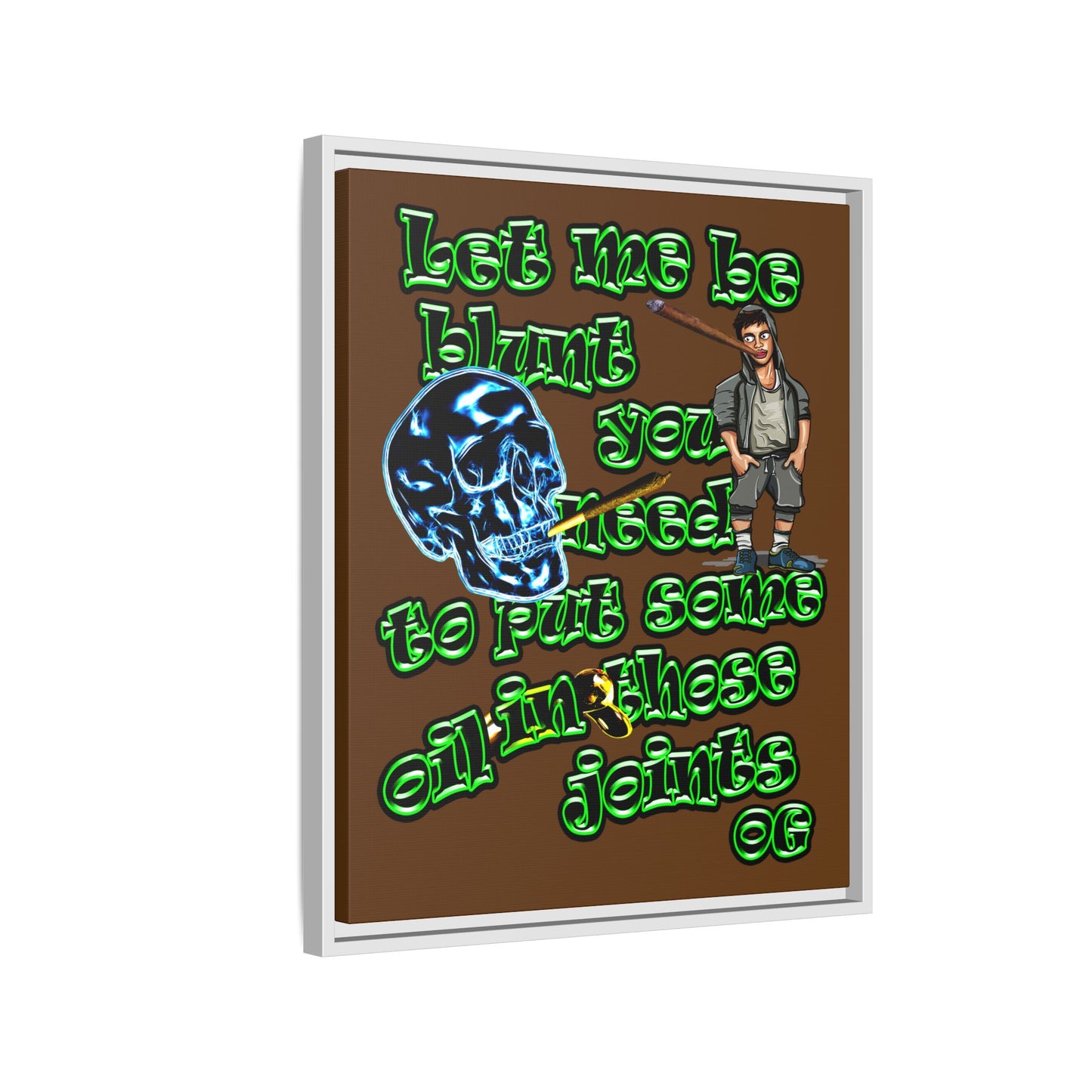 og - framed canvas art (brown)