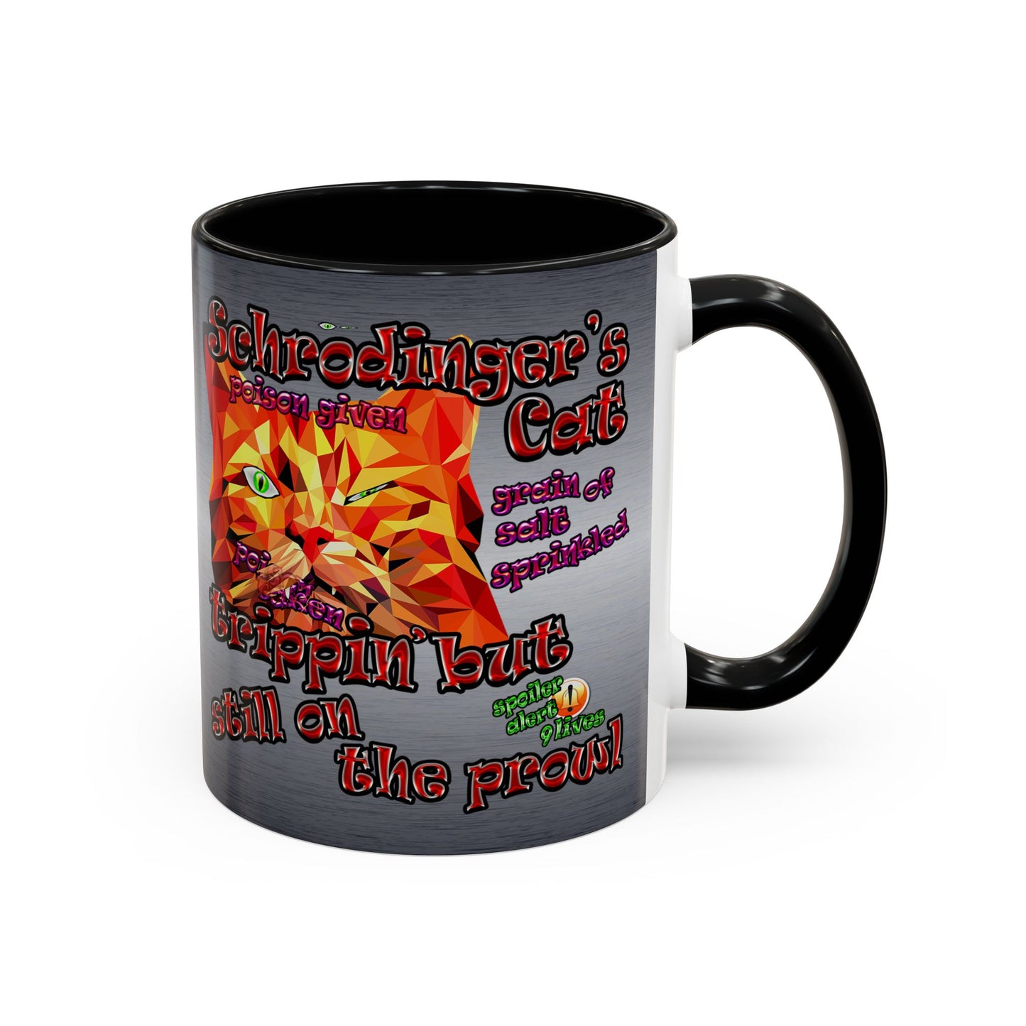 schrodinger's cat - Accent Mug (brushed nickel)
