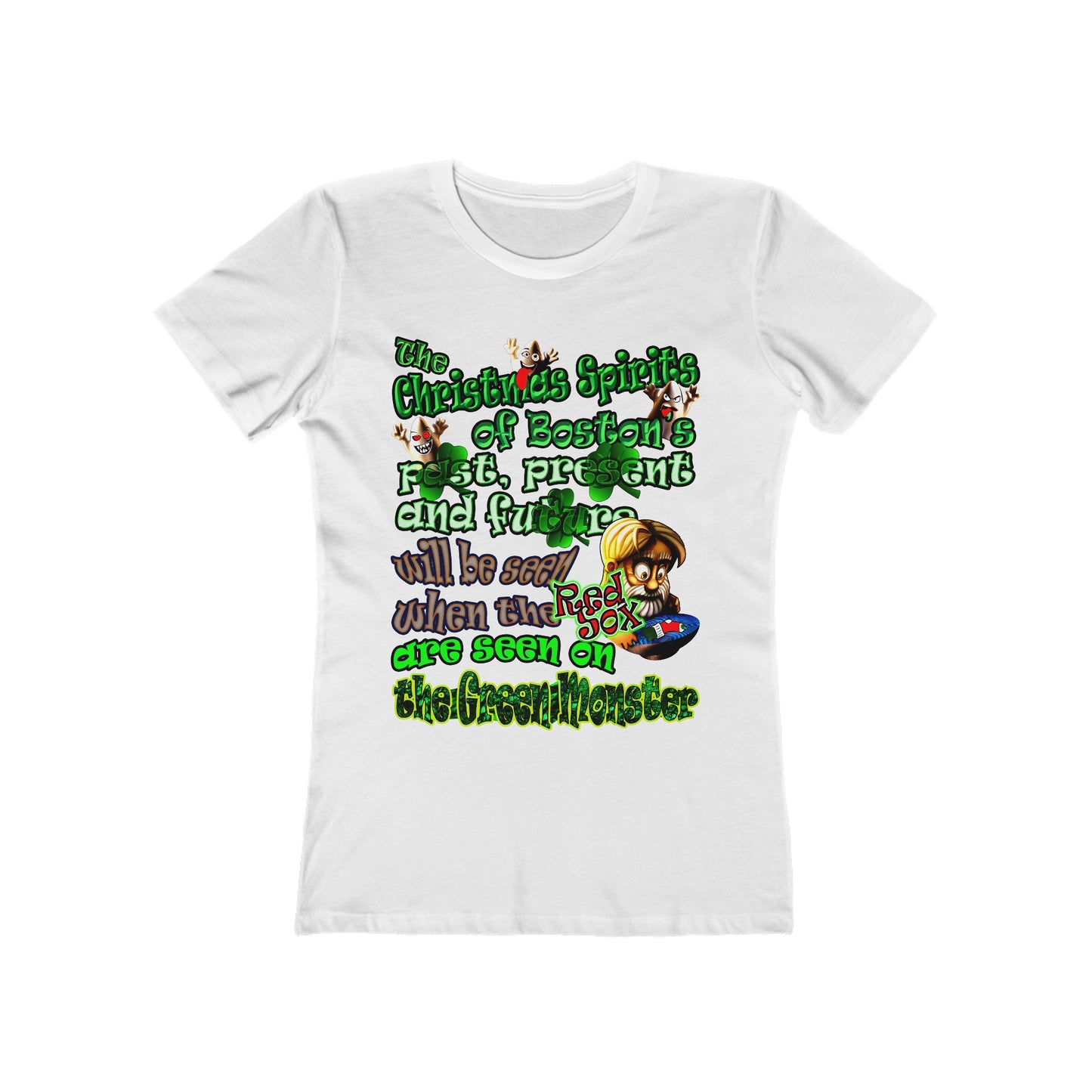 christmas spirits of boston - Women's The Boyfriend Tee