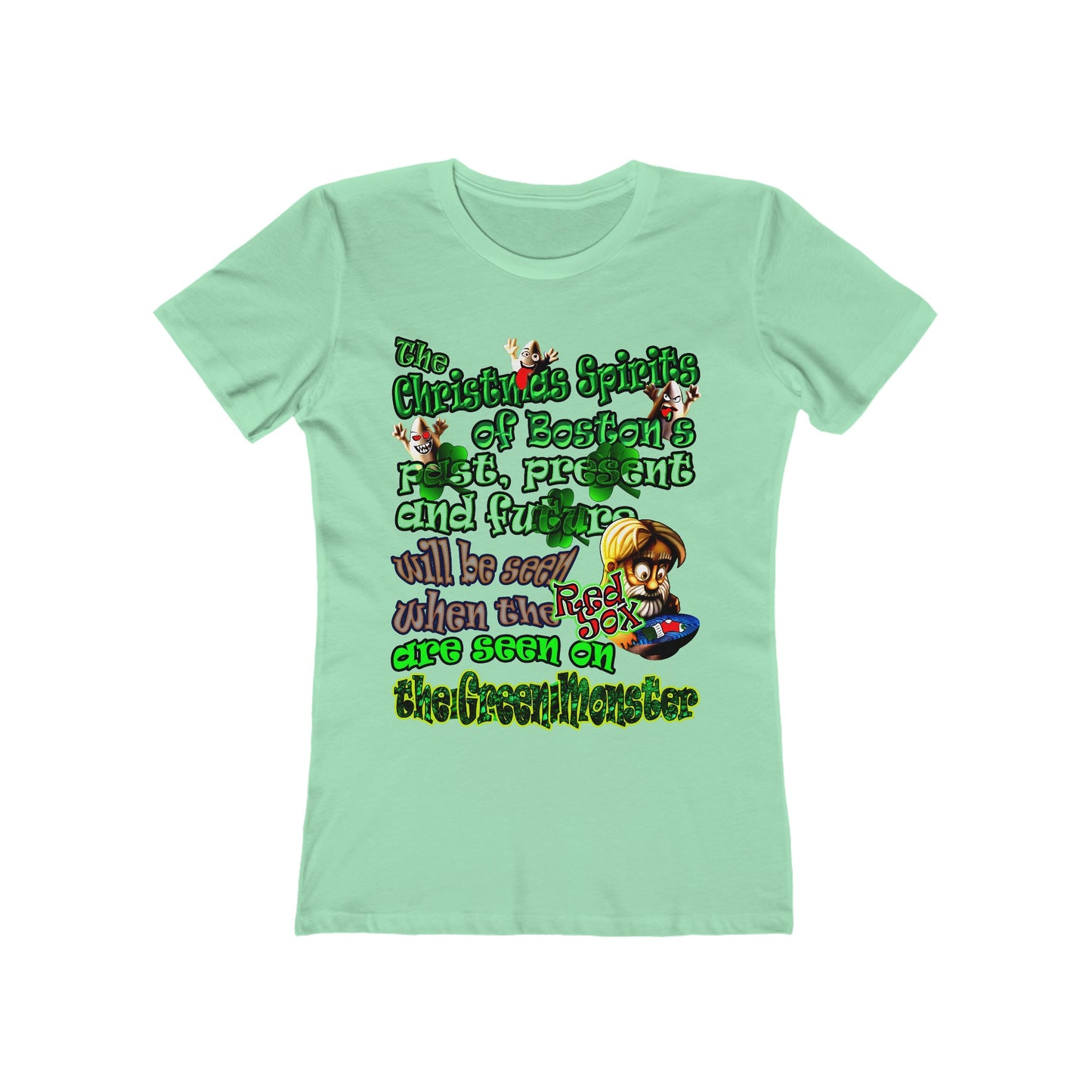 christmas spirits of boston - Women's The Boyfriend Tee