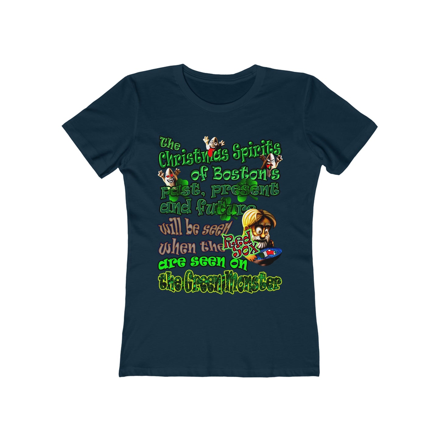 christmas spirits of boston - Women's The Boyfriend Tee