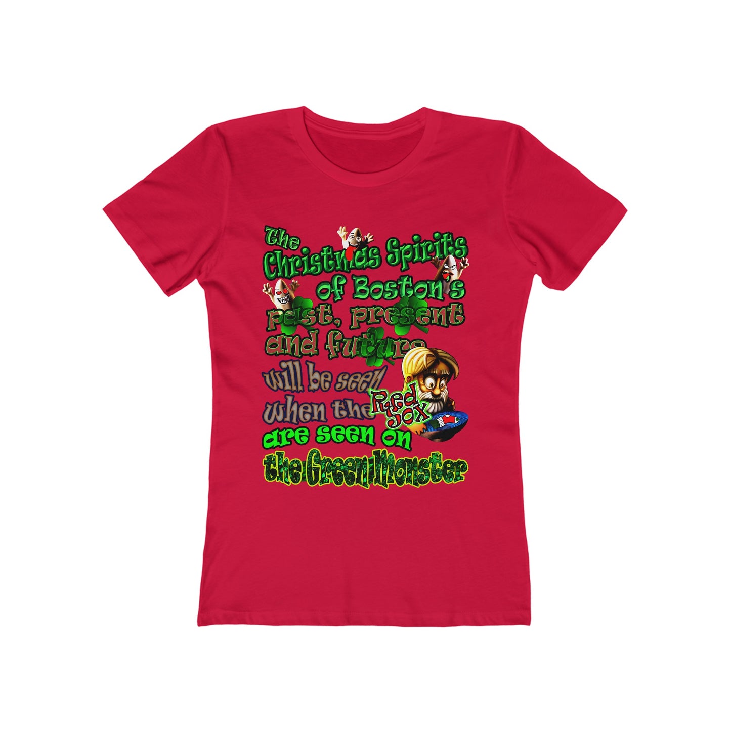 christmas spirits of boston - Women's The Boyfriend Tee