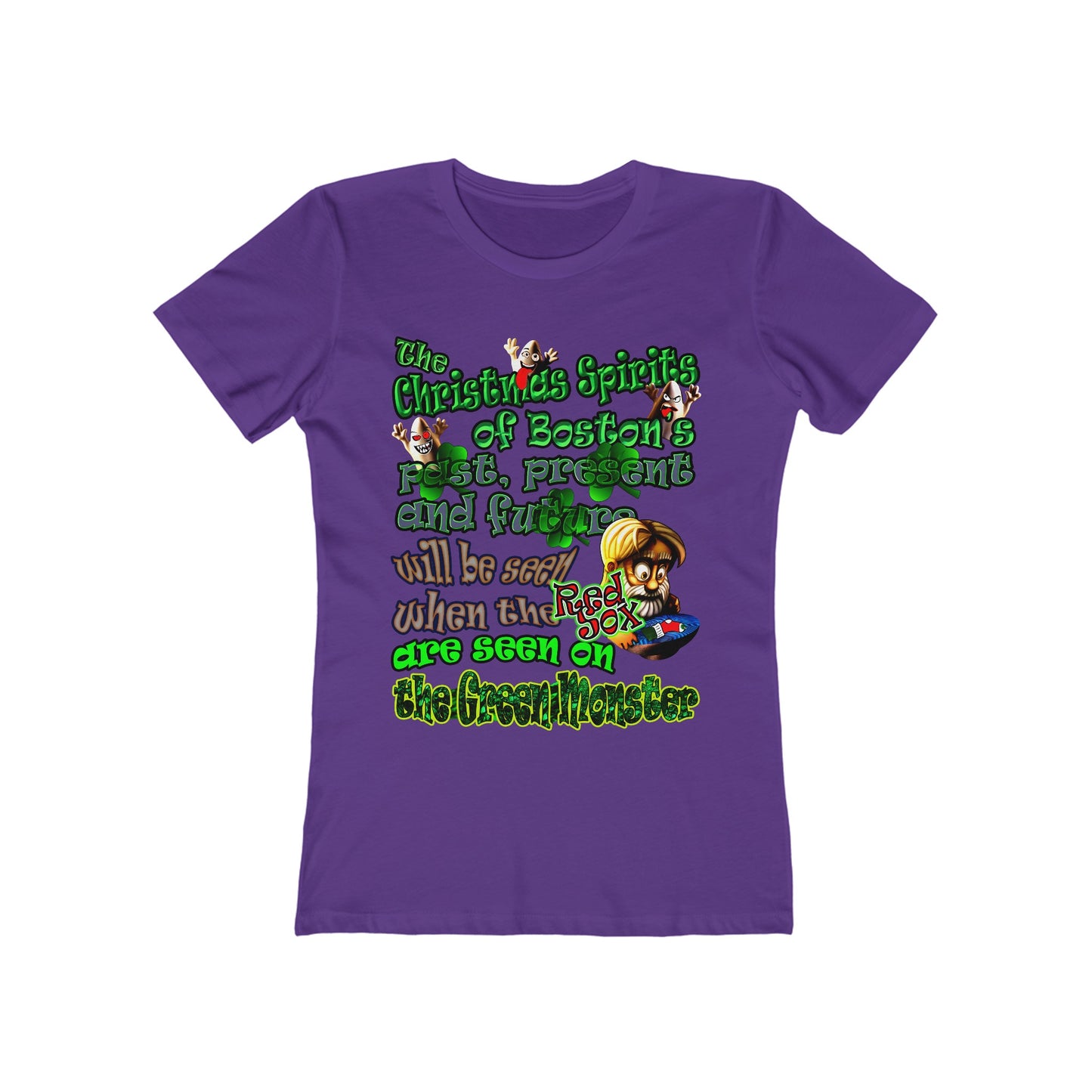 christmas spirits of boston - Women's The Boyfriend Tee