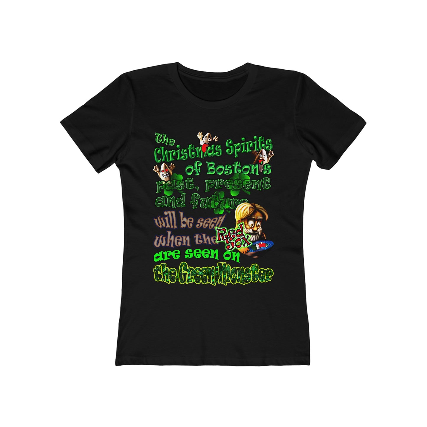 christmas spirits of boston - Women's The Boyfriend Tee