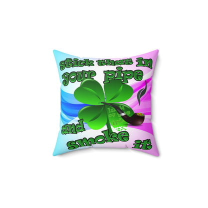 celtics logo - Spun Polyester Square Pillow - (light blue-pink wave)