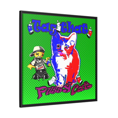 tag that - framed canvas art (logo green)