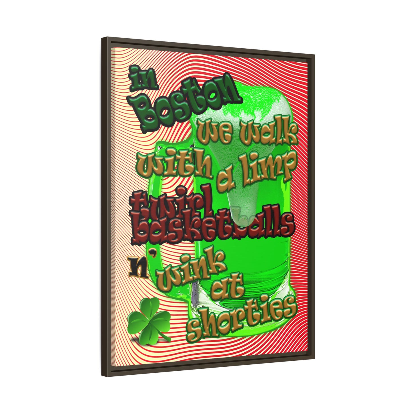 celtics logo - framed canvas art (yellow-orange wave)
