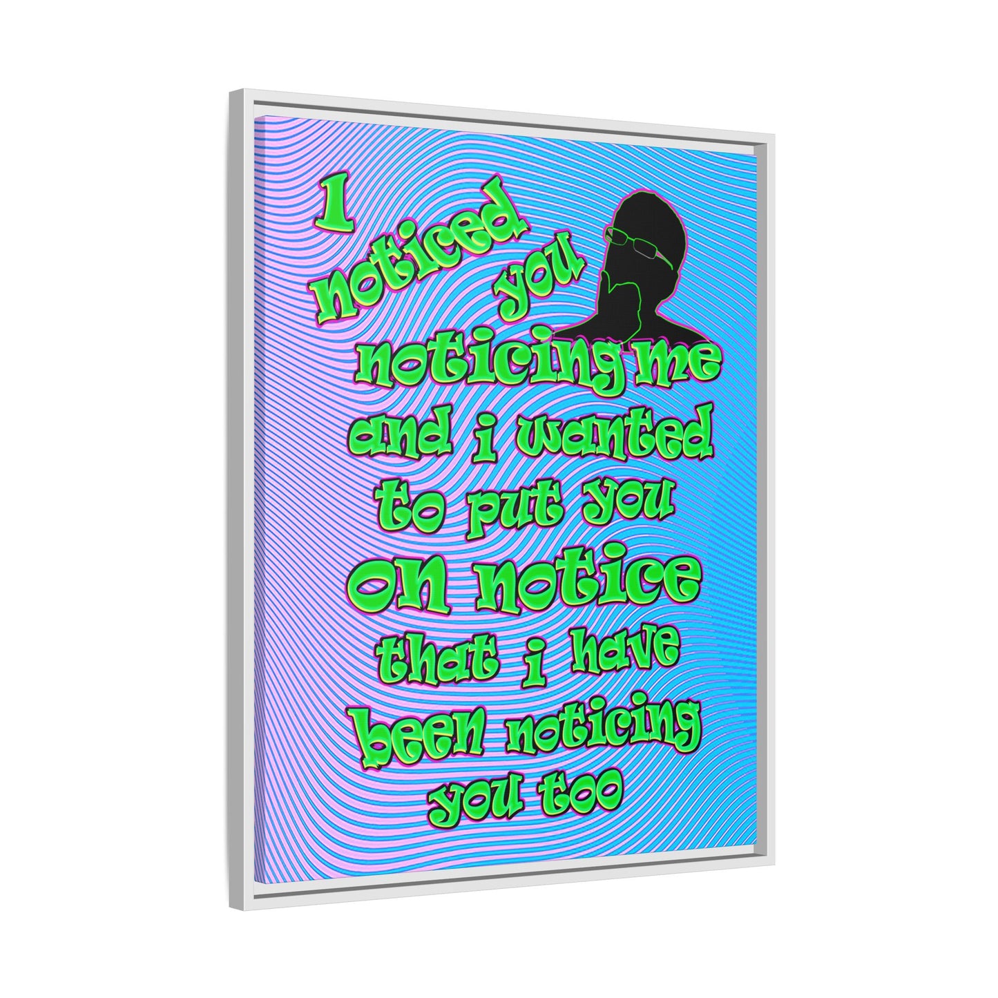 noticed you noticing - framed canvas art (light blue-purple wave)