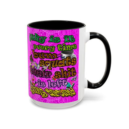 the bum's shit - Accent Mug (pink swirl)