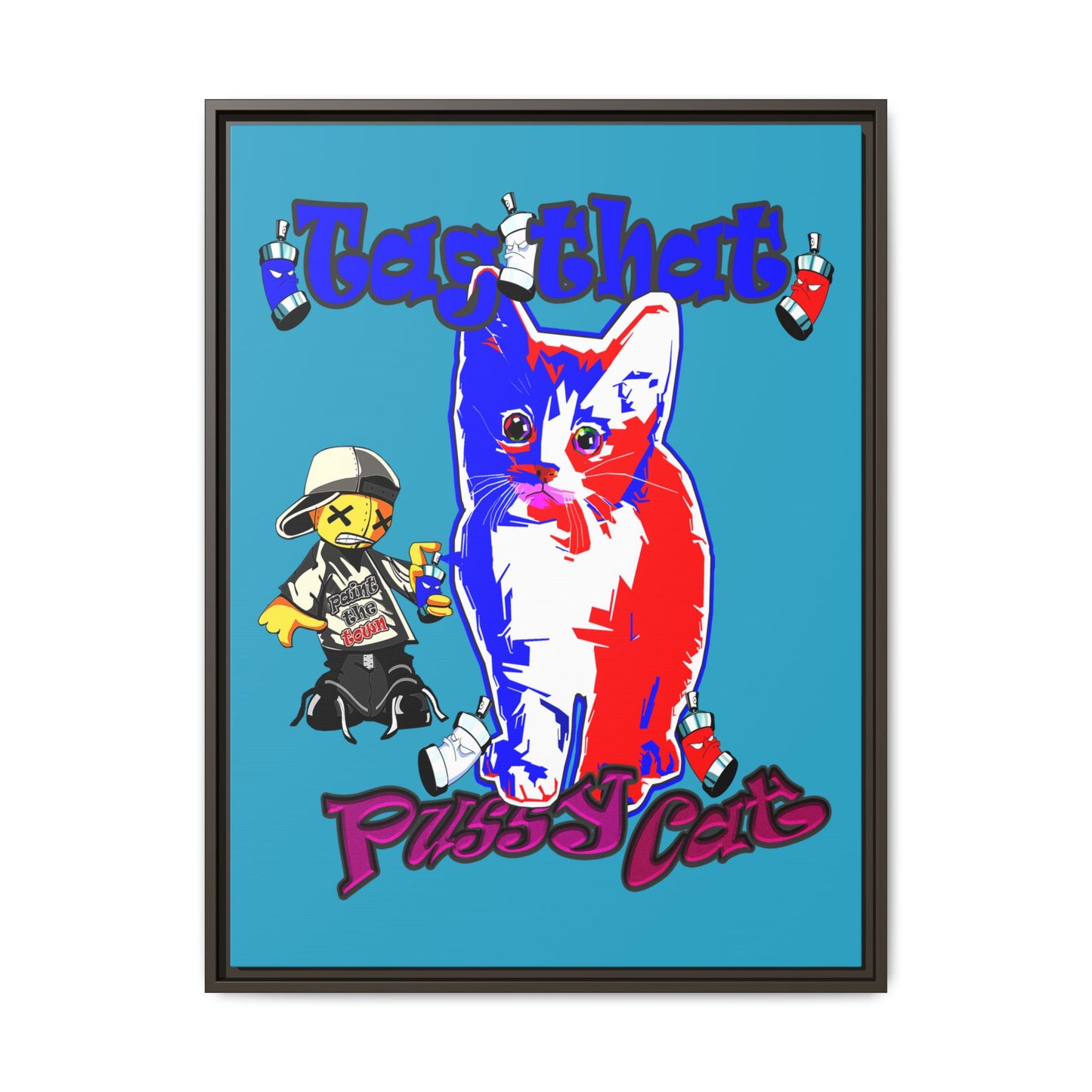 tag that - framed canvas art (turquoise)