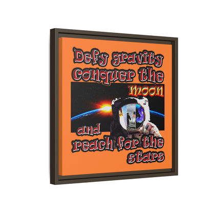 defy conquer reach - framed canvas art (crusta)