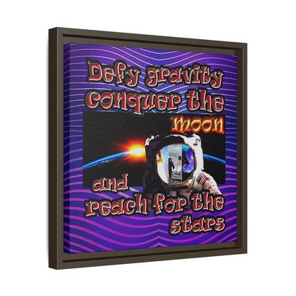 defy conquer reach - framed canvas art (purple wave)