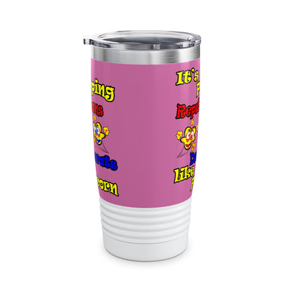 popping like popcorn - Ringneck Tumbler, 20oz (light pink)