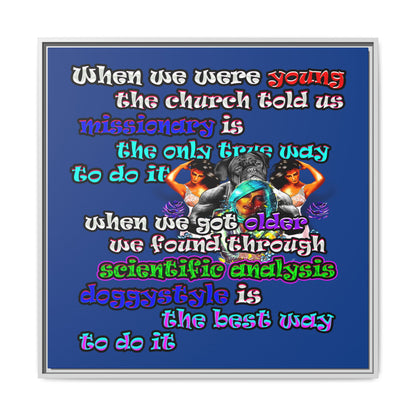 doggystyle - framed canvas art (dark blue)