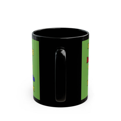 popping like popcorn - Black Mug (green)