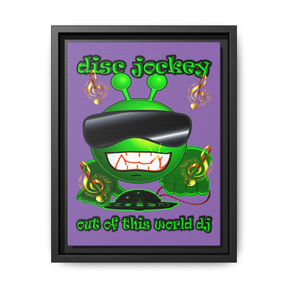 disc jockey - framed canvas art (light purple)