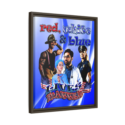 rw&b lives matter - framed canvas art (blue-white wave)