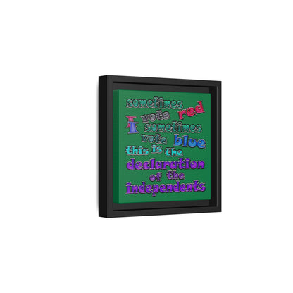 declaration of the independents - framed canvas art (dark green)