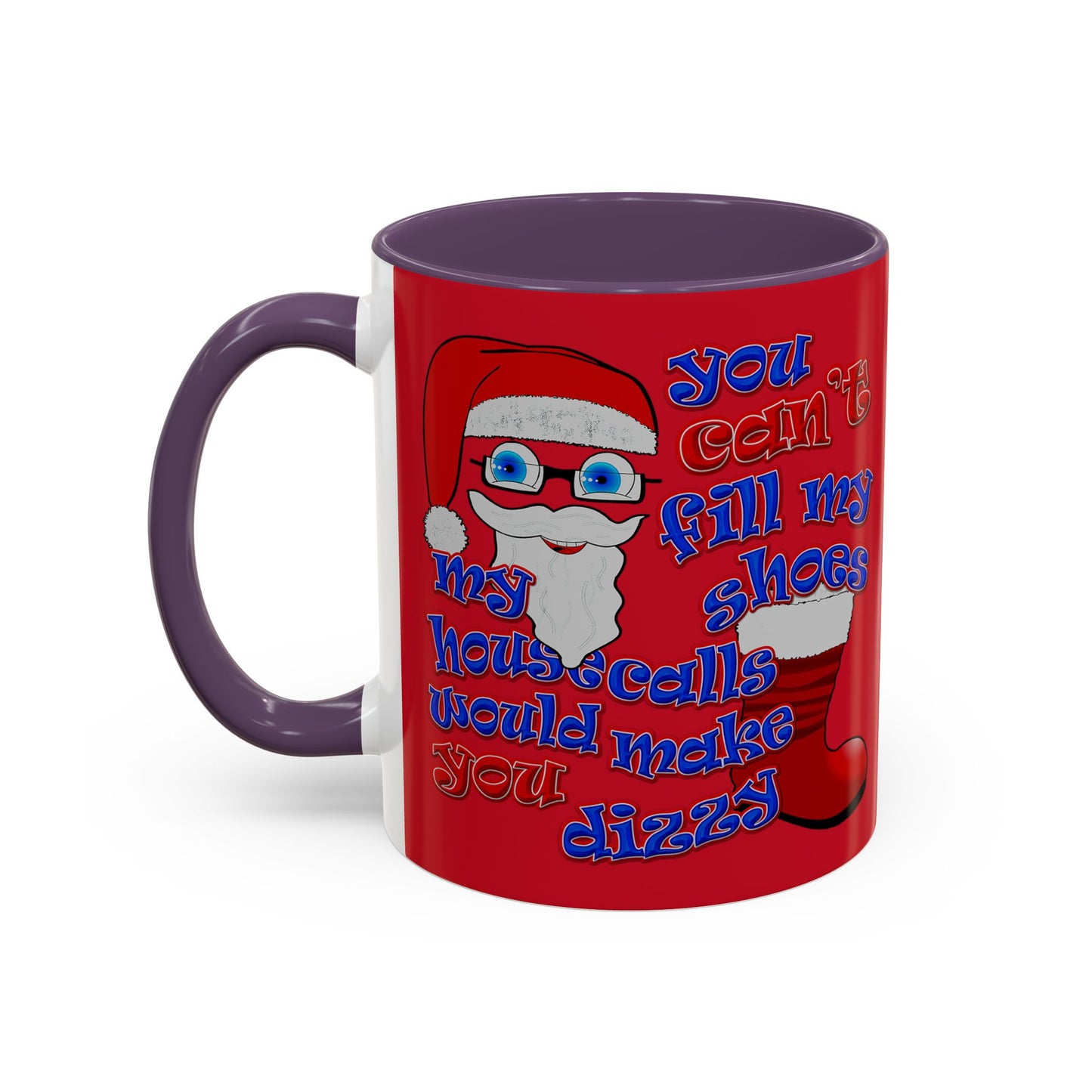 santa's shoes - Accent Mug (dark red)