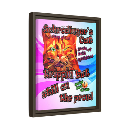 schrodinger's cat - framed canvas art (light blue-pink wave)