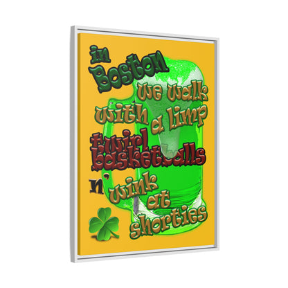 celtics logo - framed canvas art (yellow)