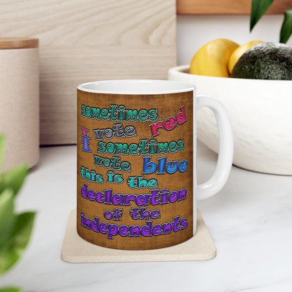 declaration of the independents - White Mug (brown papyrus)