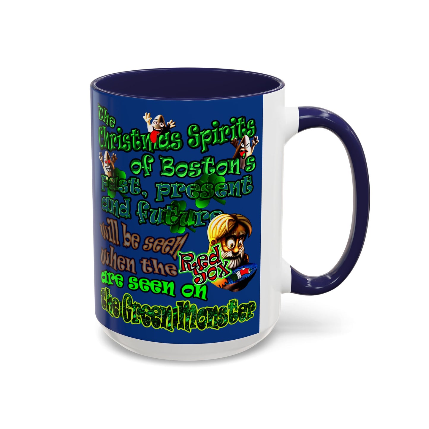 christmas spirits of boston - Accent Mug (dark blue)