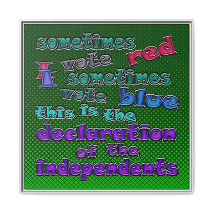 declaration of the independents - framed canvas art (logo green)