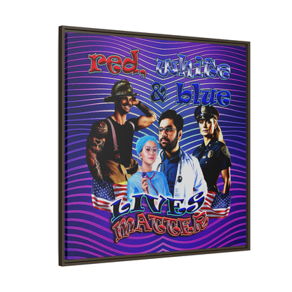rw&b lives matter - framed canvas art (purple wave)