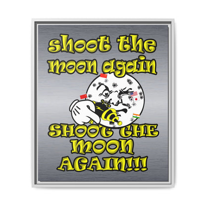 shoot the moon again - framed canvas art (brushed nickel)