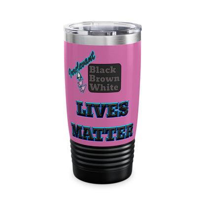 irrelevant - Ringneck Tumbler, 20oz (light pink)