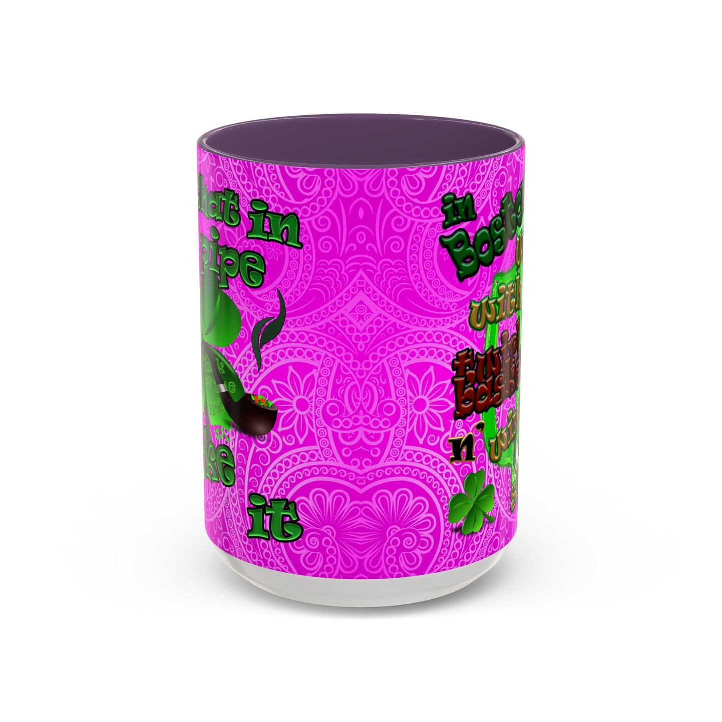 celtics logo - Accent Mug (pink swirl)