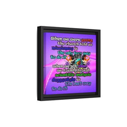 doggystyle - framed canvas art (purple-pink wave)