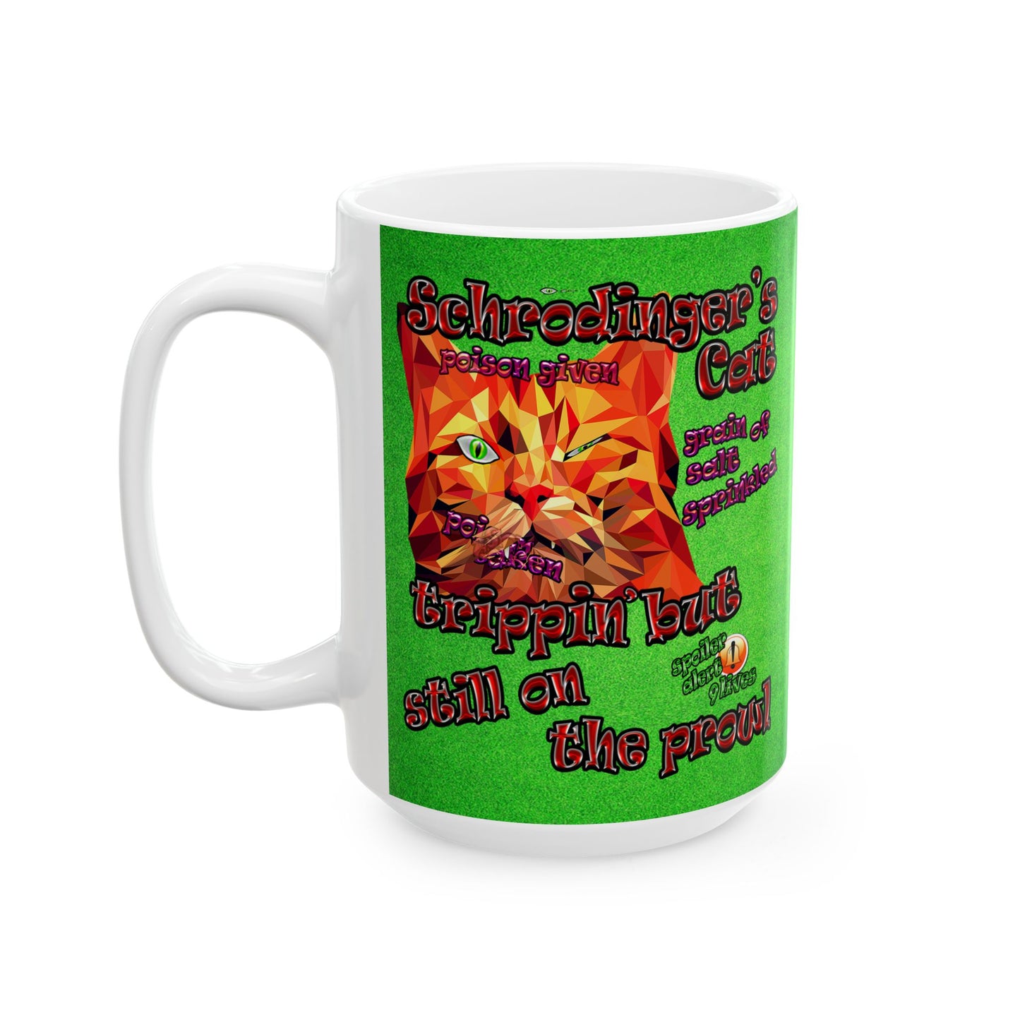 schrodinger's cat - White Mug (green turf)