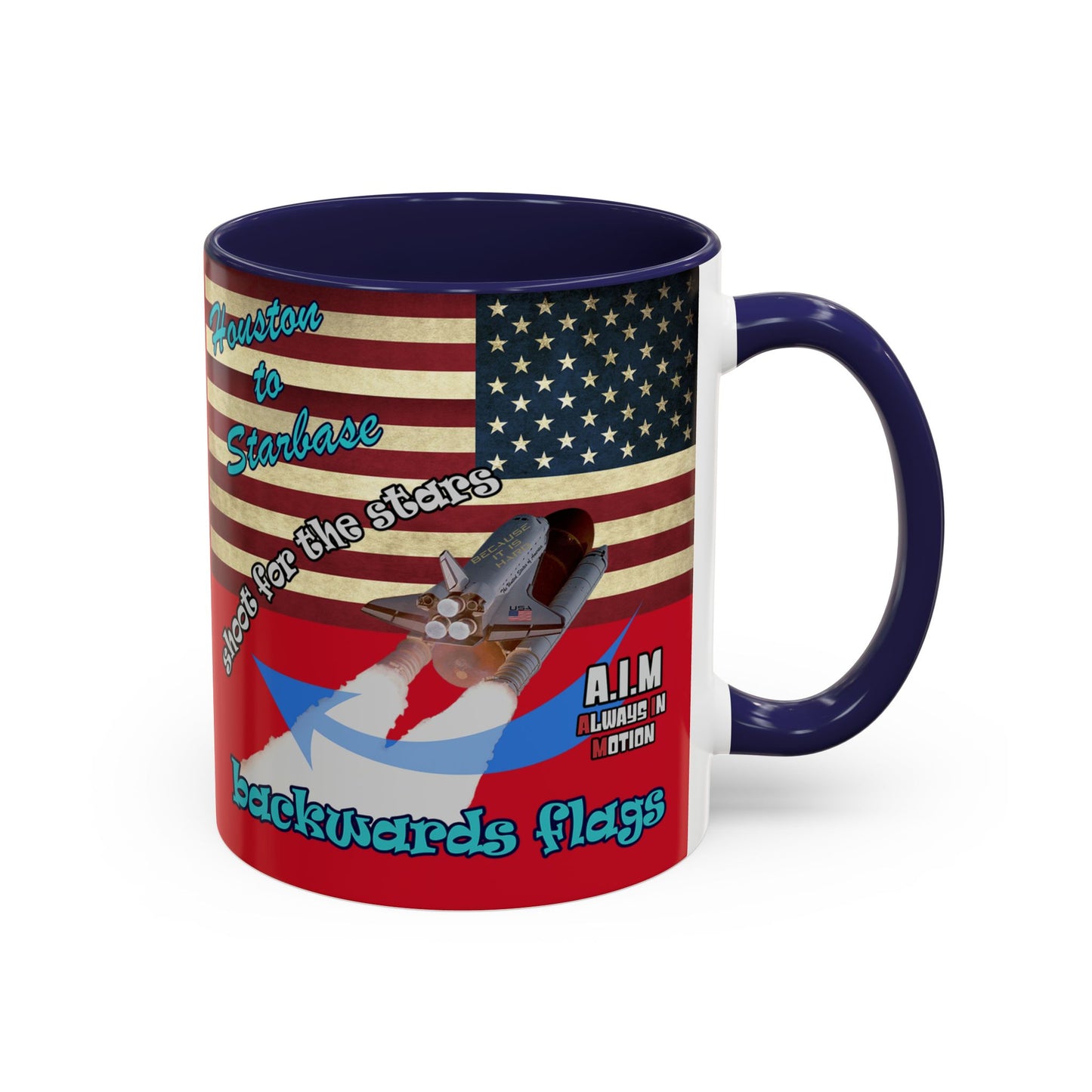 shoot for the stars - Accent Mug (dark red)