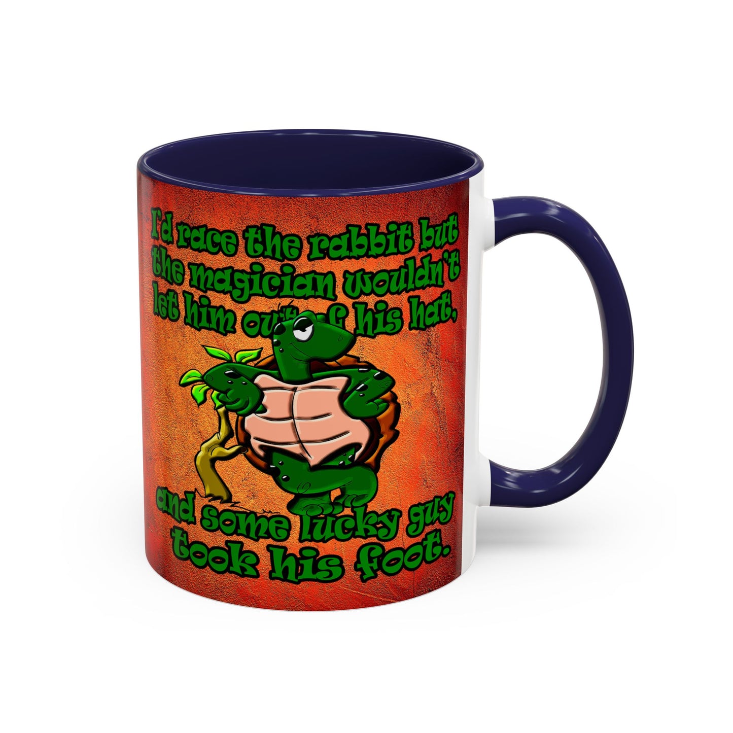 turtle race - Accent Mug (burnt orange)