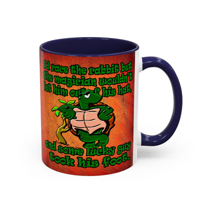 turtle race - Accent Mug (burnt orange)