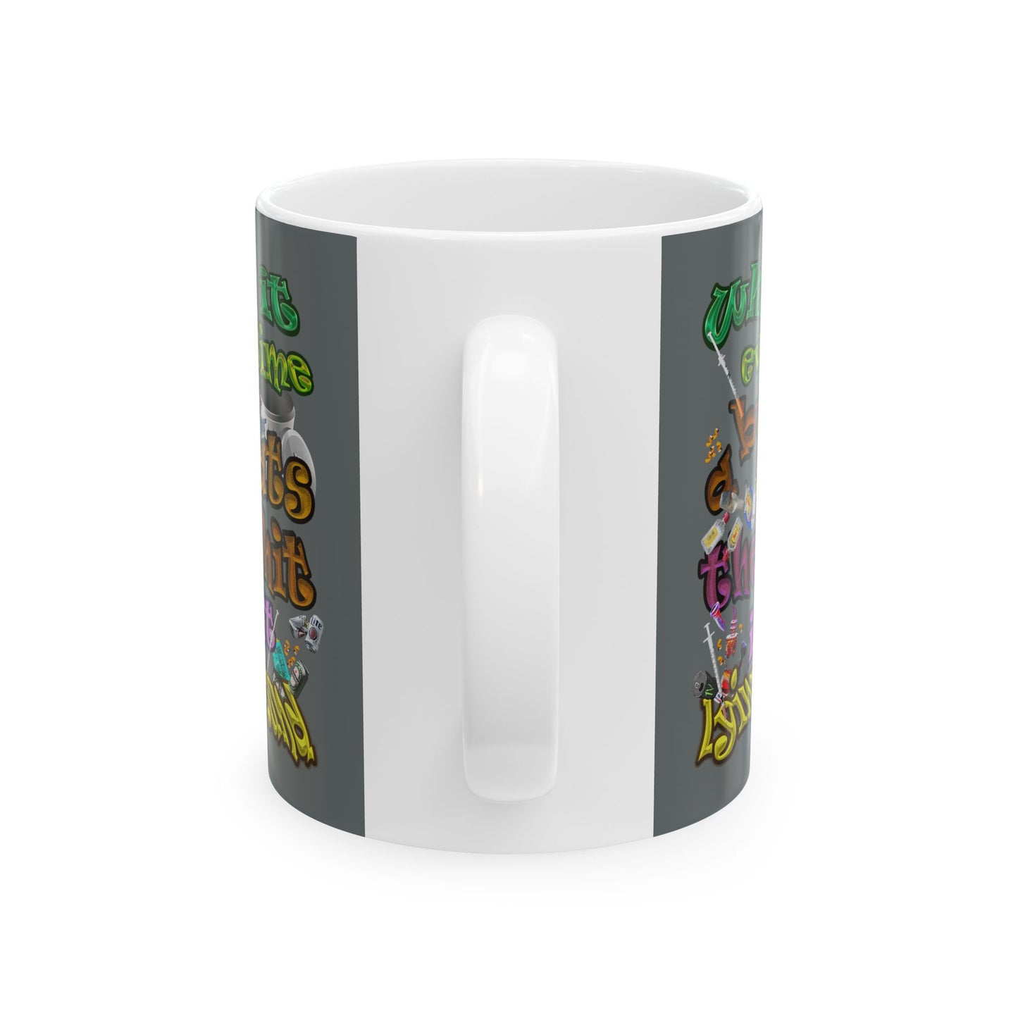 the bum's shit - White Mug (dark grey)